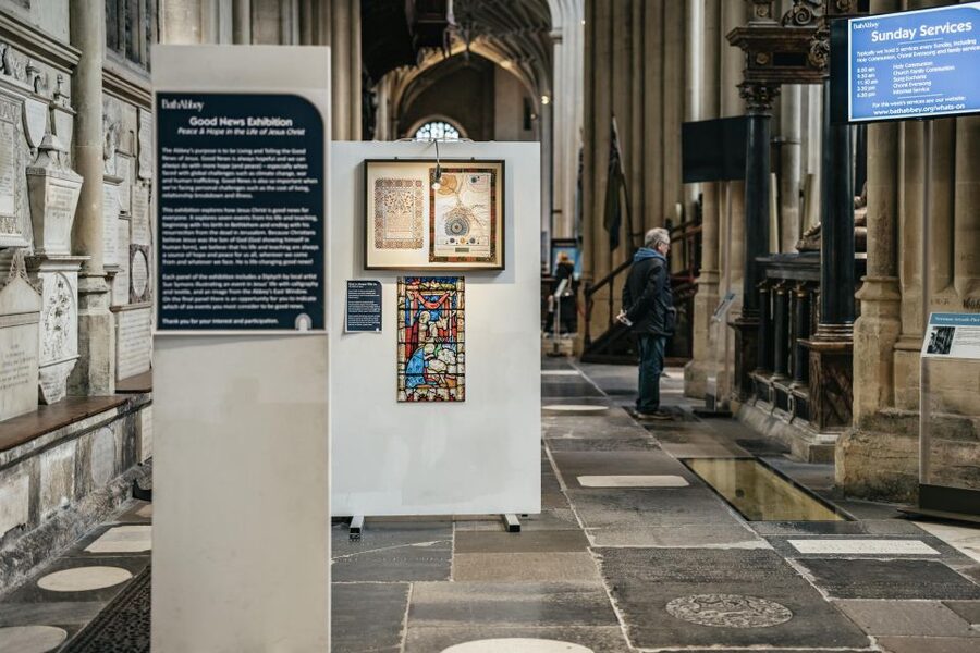 Bath: Bath Abbey and Discovery Centre Entry - The Discovery Centre: monk writing, dressing up, and Old English gospels