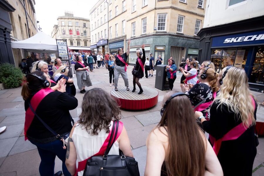 Bath: Silent Disco Guided Walking Tour - The Music, the Guide, and the Group Energy (Ellie and Arianna Are Part of the Magic)