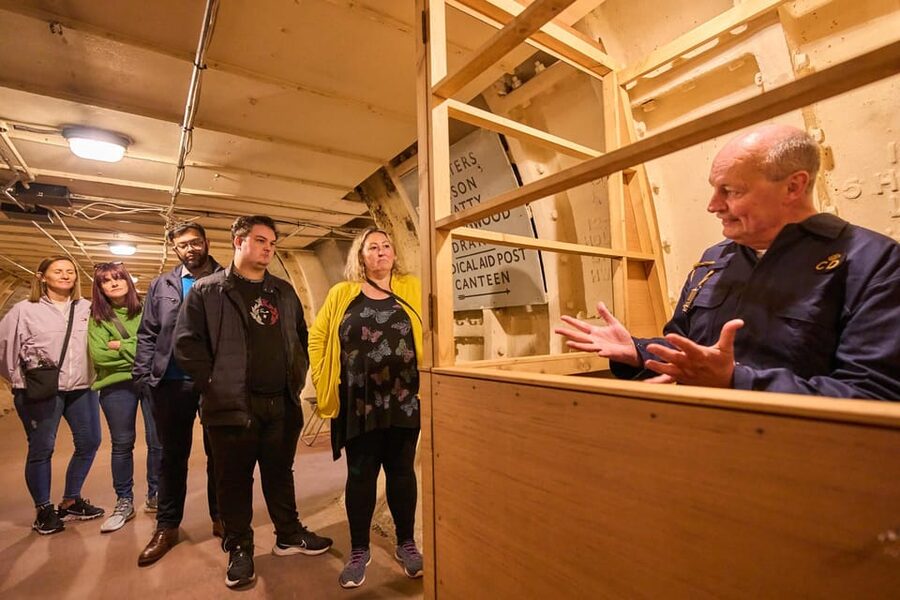 Clapham South: Subterranean Shelter Guided Tour - The guides: how the ARP Warden scene sets the tone