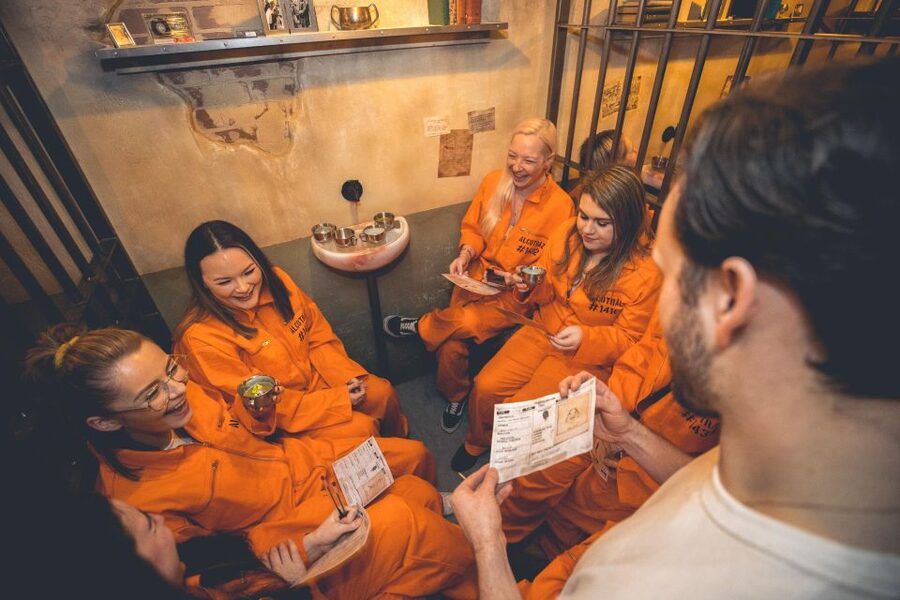 London: Alcotraz Immersive Prison Cocktail Experience Ticket - Check-in and the “smuggle” setup