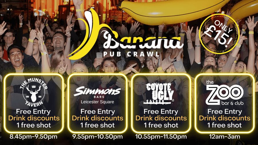 London : Central London Bar Crawl with discounts on drinks - The 6-hour plan: four venues, walking breaks, and free shots