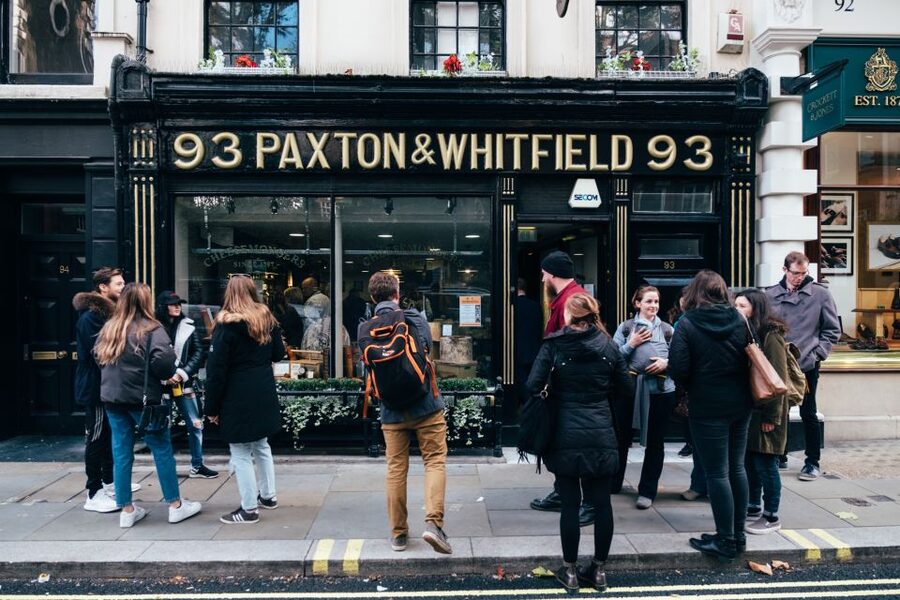 London: Cheese Walking Tour with Tastings - Fortnum & Mason’s cheese counter, where Stilton is a big deal
