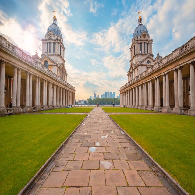 London: Greenwich Highlights Private Tour and Thames Cruise - Old Royal Naval College exterior, baroque drama without the long museum crush