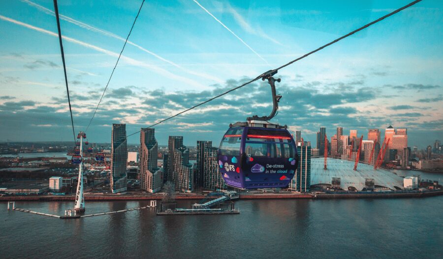 London: IFS Cloud Cable Car - Route and terminals: Greenwich Peninsula to the Royal Docks