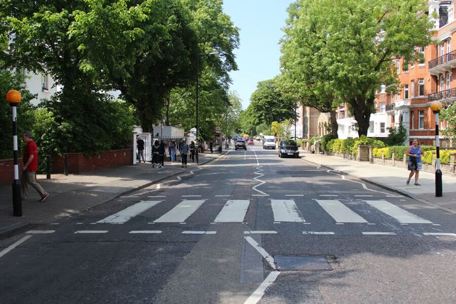 London: The Beatles Walking Tour of Marylebone and Abbey Rd - Abbey Road Studios and the zebra crossing moment