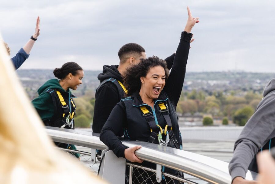 London: Tottenham Hotspur Stadium Skywalk Experience - The Dare Skywalk edge: stepping out, glass-floor moments, and wind checks
