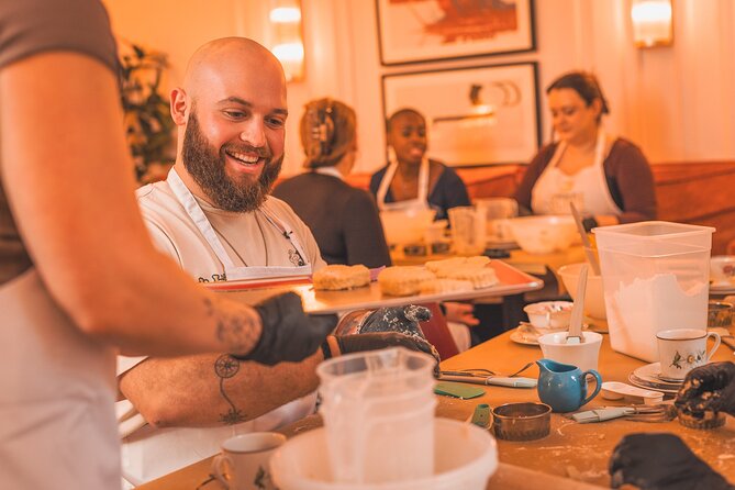 London: Traditional English Scone Making and Tea Workshop - English tea while your scones bake, and the jam versus clotted cream debate