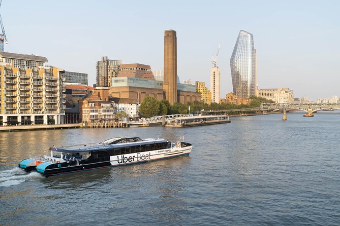 London: Uber Boat - Single Journey River Thames Cruise - Boat Comfort: Air-Conditioned Indoors, Covered Outdoor Areas, and Photo Time