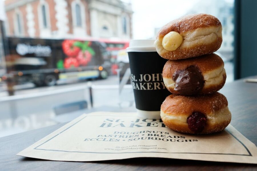 Tea and Doughnuts: Historic Walking Food Tour of Southwark - St. John Bakery near Borough Tube: get your first bite and your bearings fast