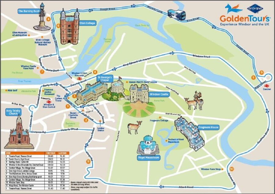 Windsor: Golden Tours Open Top Hop-on Hop-off Bus Tour - Theatre Road, Thames Street: Your Convenient Starting Point